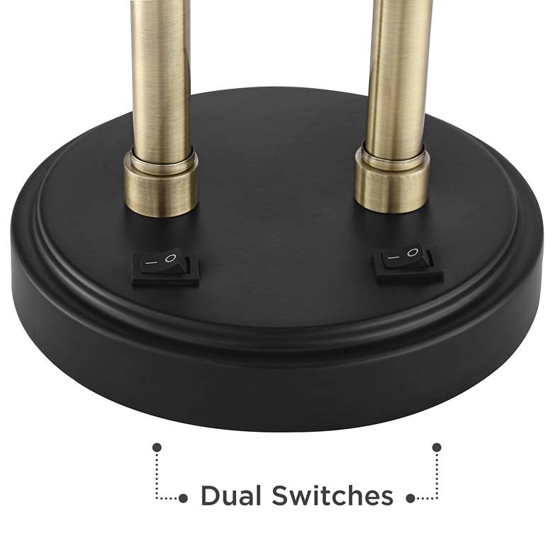 Image 5 Possini Euro Sentry 23" Black Antique Brass Desk Lamp with USB Port more views