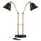 Possini Euro Sentry 23" Black Antique Brass Dual USB Ports Desk Lamp