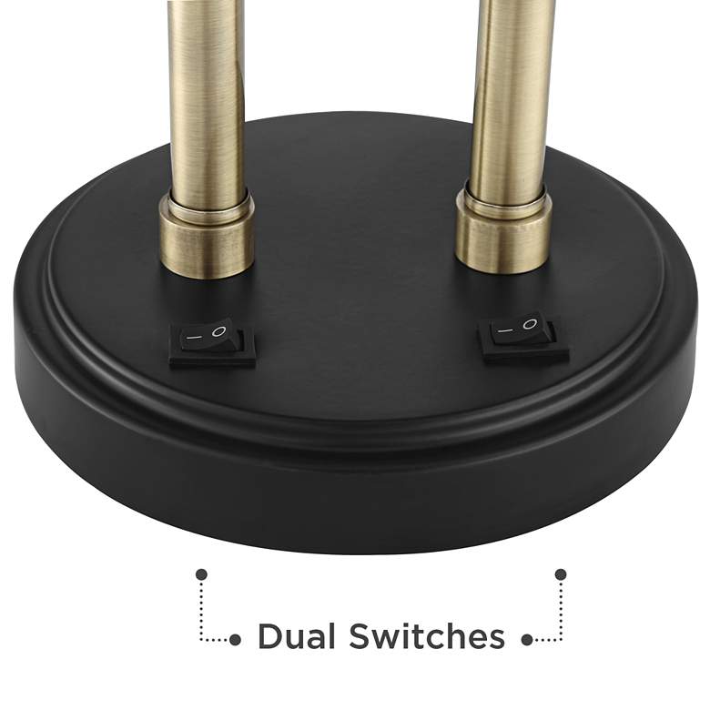Image 5 Possini Euro Sentry 23" Black Antique Brass Dual USB Ports Desk Lamp more views