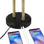 6_Possini Euro Sentry 23" Black Antique Brass Dual USB Ports Desk Lamp more views
