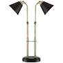 Possini Euro Sentry 23" Black Antique Brass Dual USB Ports Desk Lamp
