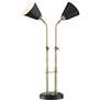 Possini Euro Sentry 23" Black Antique Brass Dual USB Ports Desk Lamp