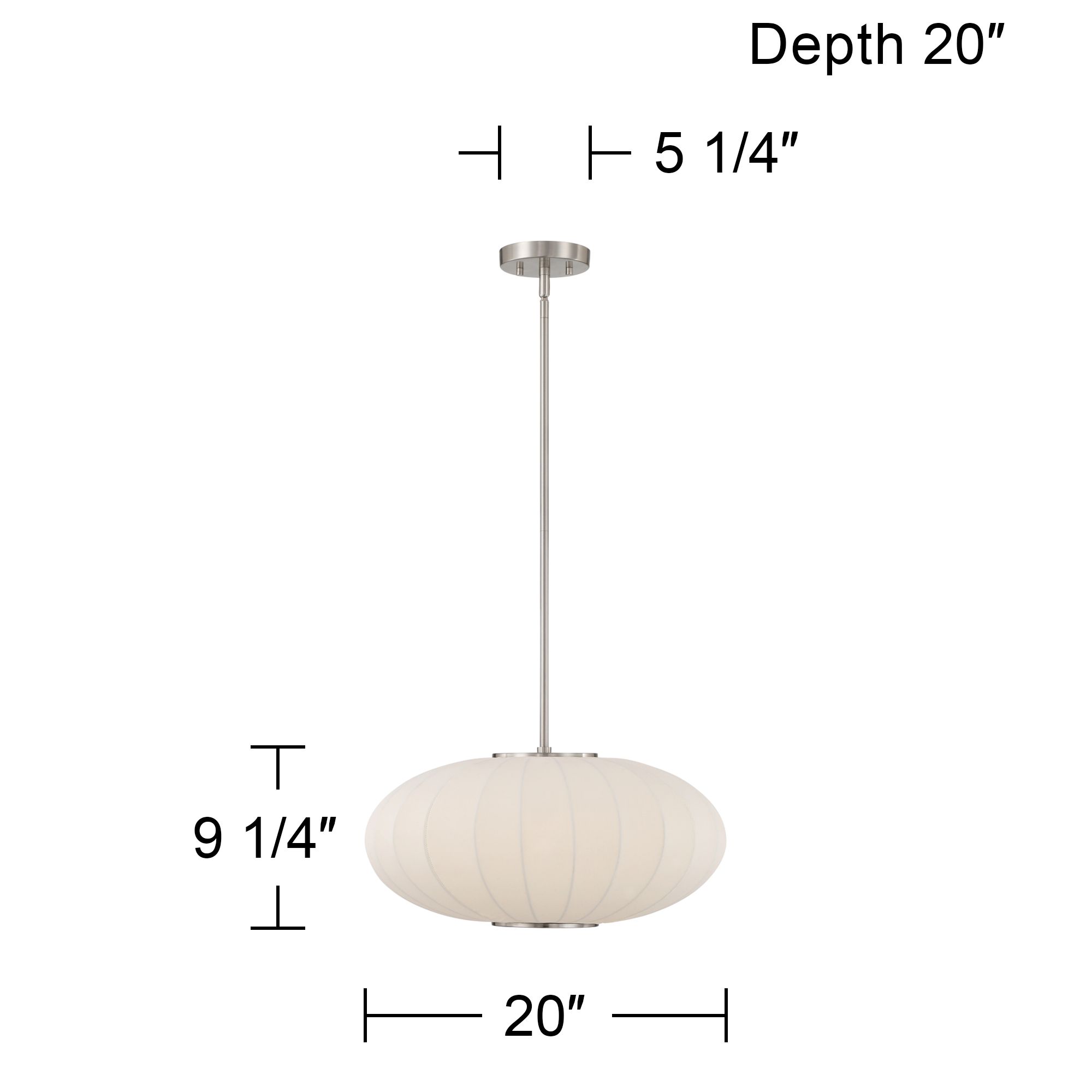 Possini Euro Serikos 20"W Silk Shade and Brushed Nickel Pendant Light
