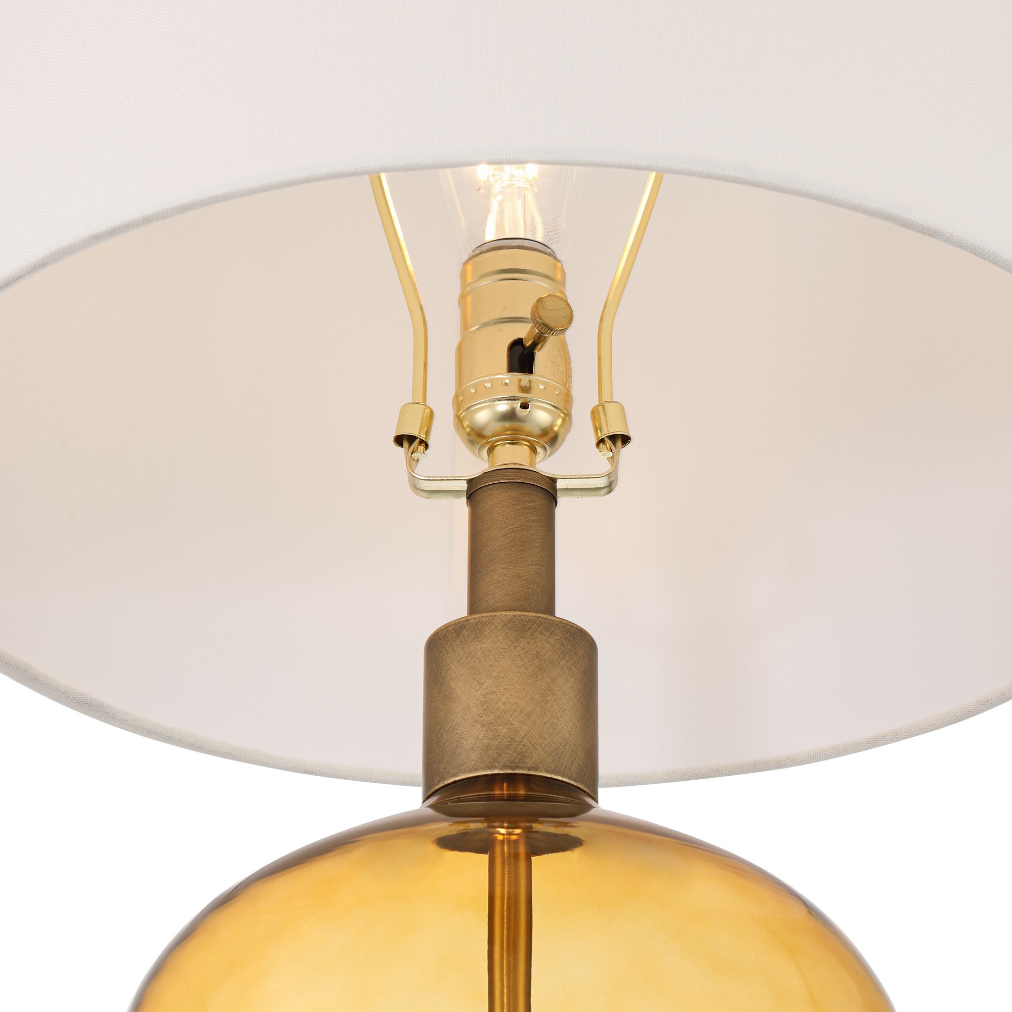Image 5 Possini Euro Serra 24" High Clear Amber Glass Modern Table Lamp more views