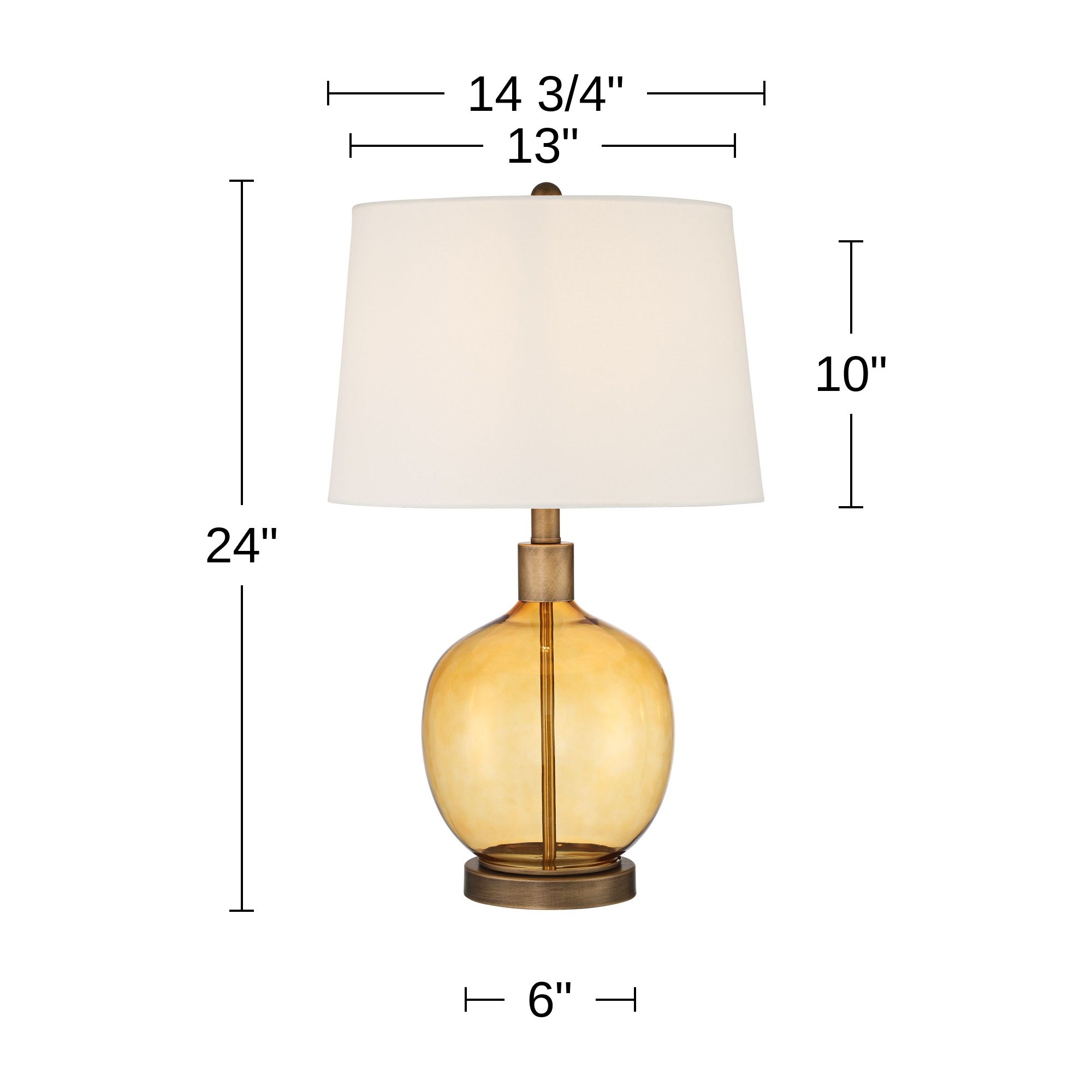 Possini Euro Serra 24" High Clear Amber Glass Modern Table Lamp