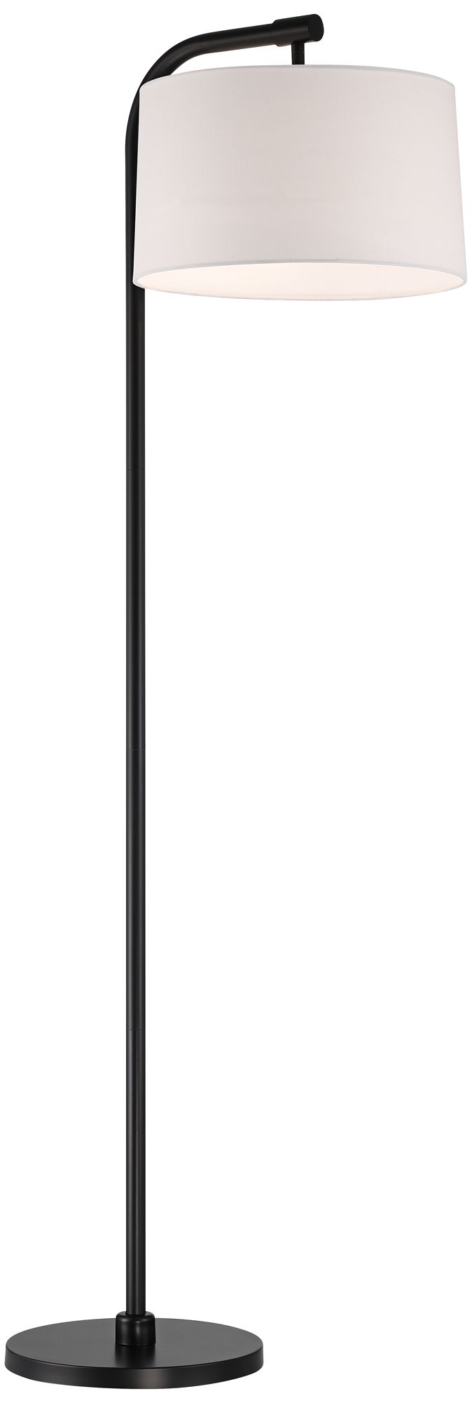 Possini Euro Serra 64" Black Chairside Arc Offset Arm Floor Lamp