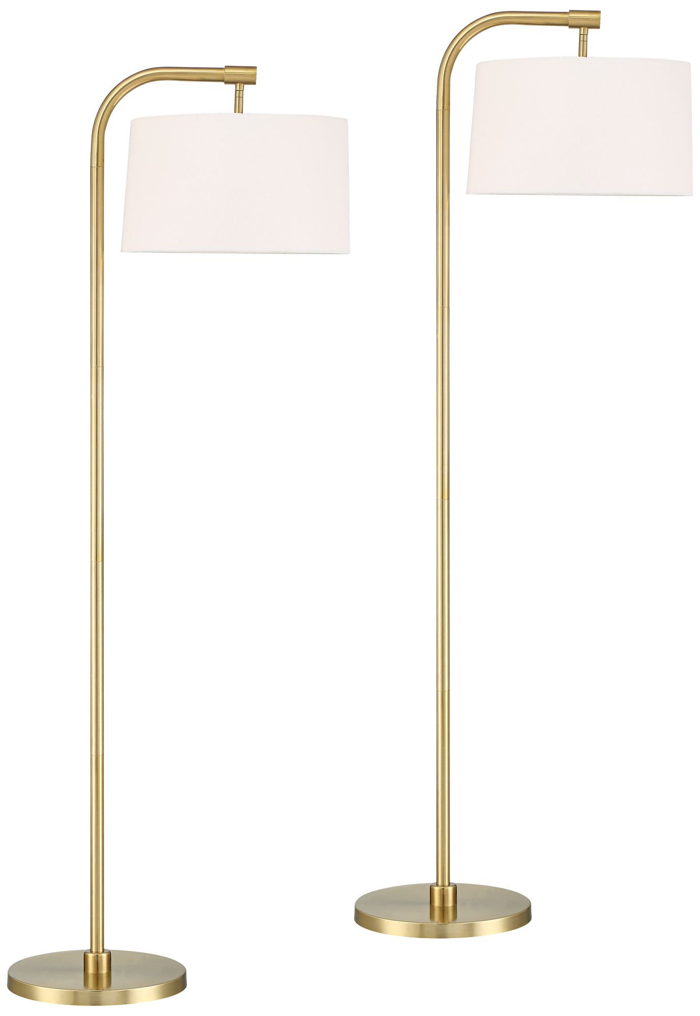 Image 2 Possini Euro Serra 64" Warm Gold Modern Arc Arm Floor Lamps Set of 2