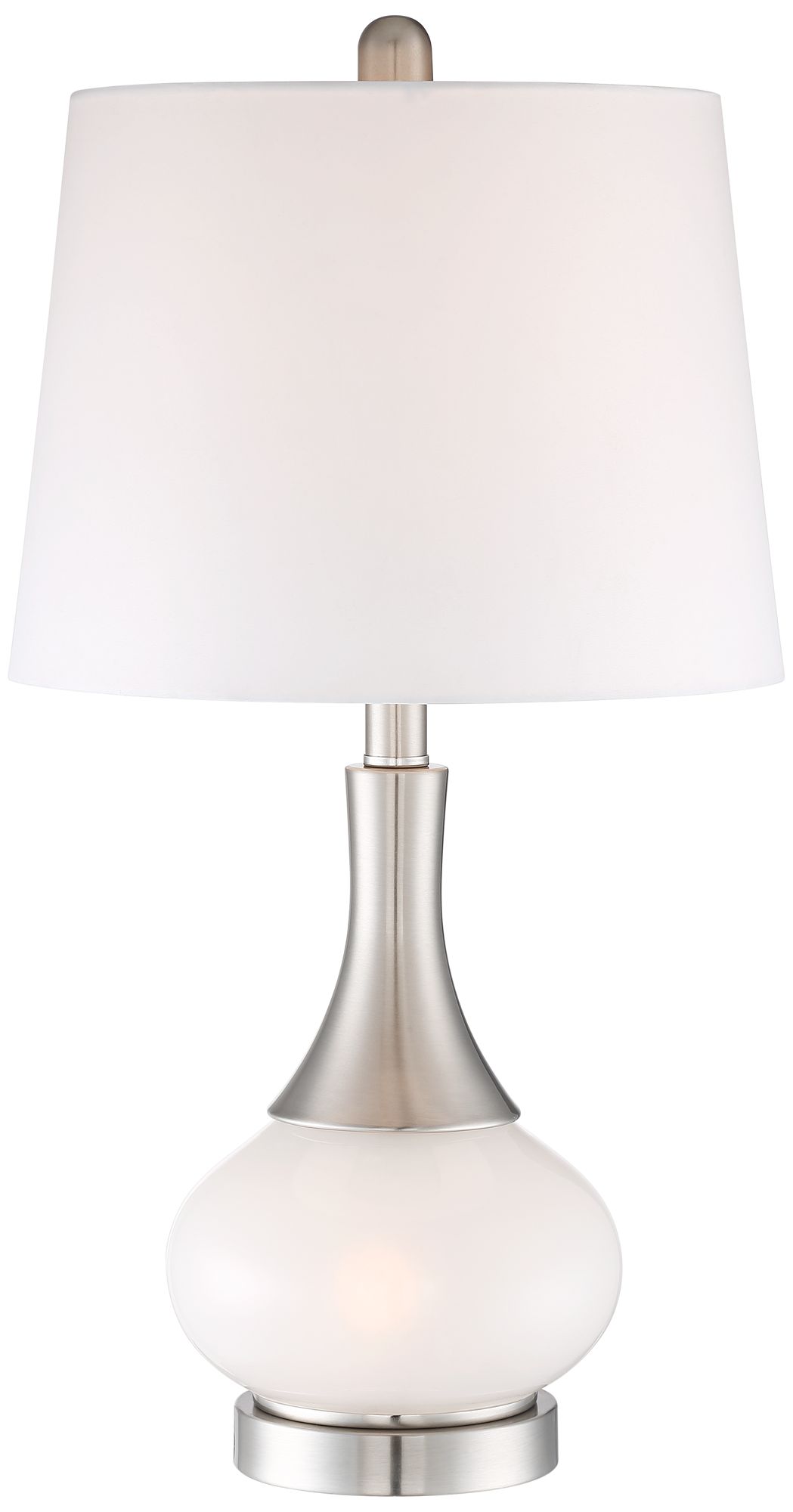 Image 2 Possini Euro Serrena White Glass Modern Night Light Table Lamp