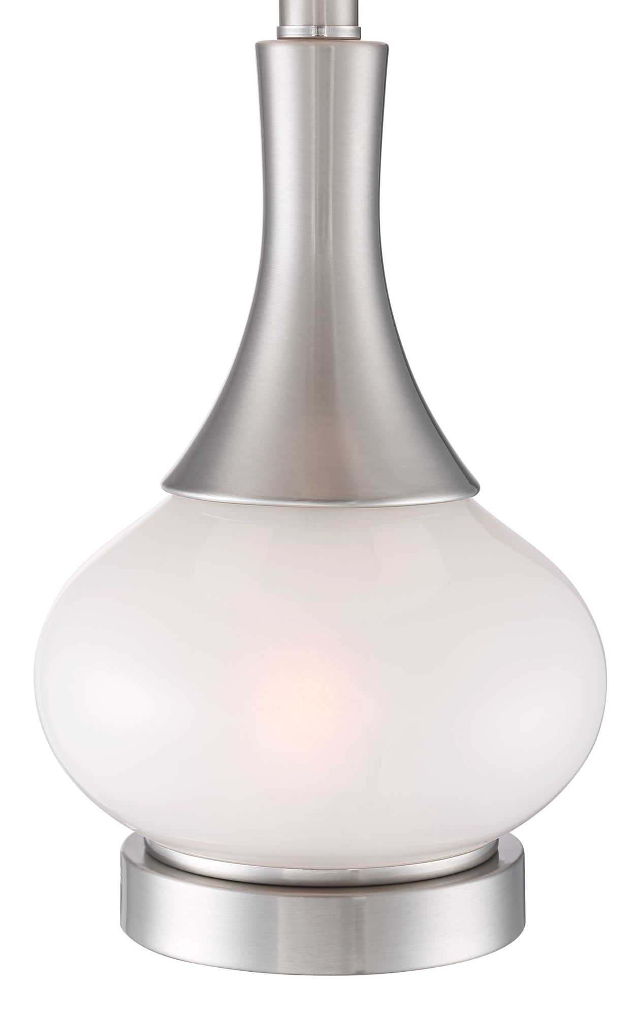 Image 5 Possini Euro Serrena White Glass Modern Night Light Table Lamp more views