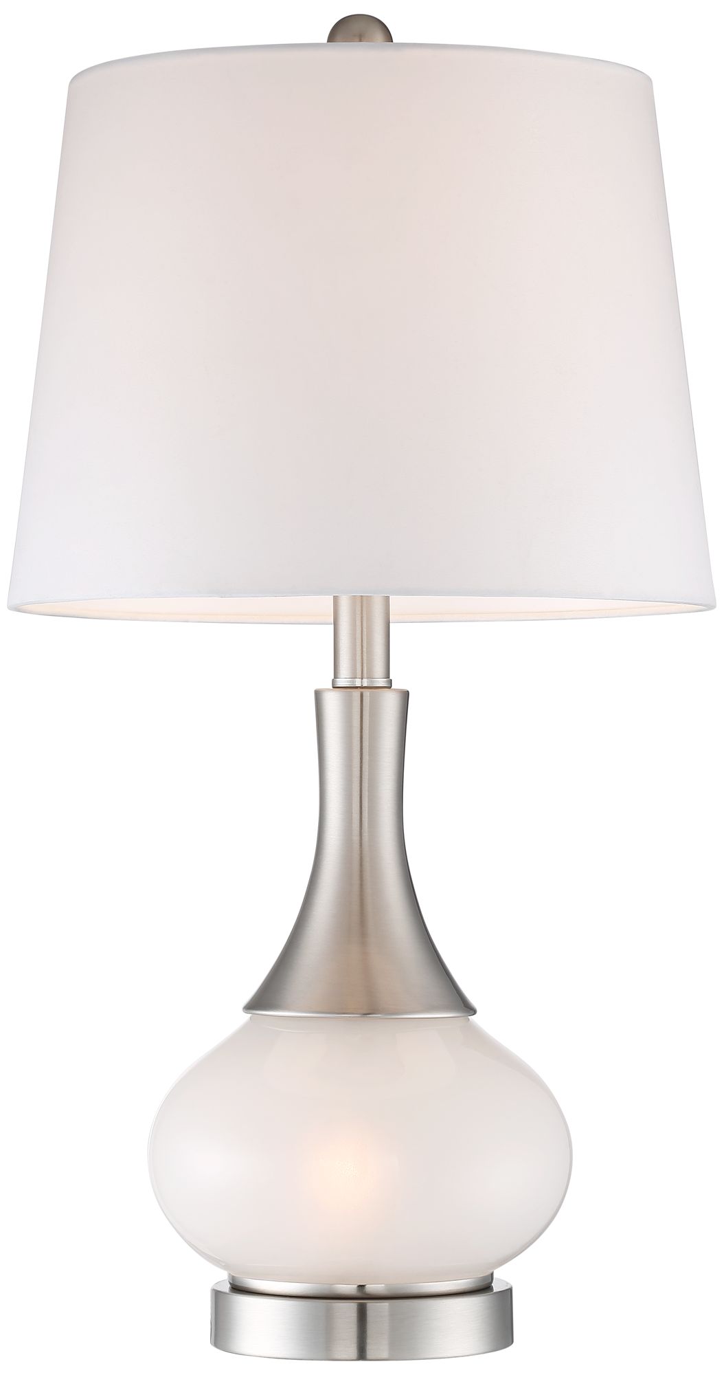 Image 6 Possini Euro Serrena White Glass Modern Night Light Table Lamp more views