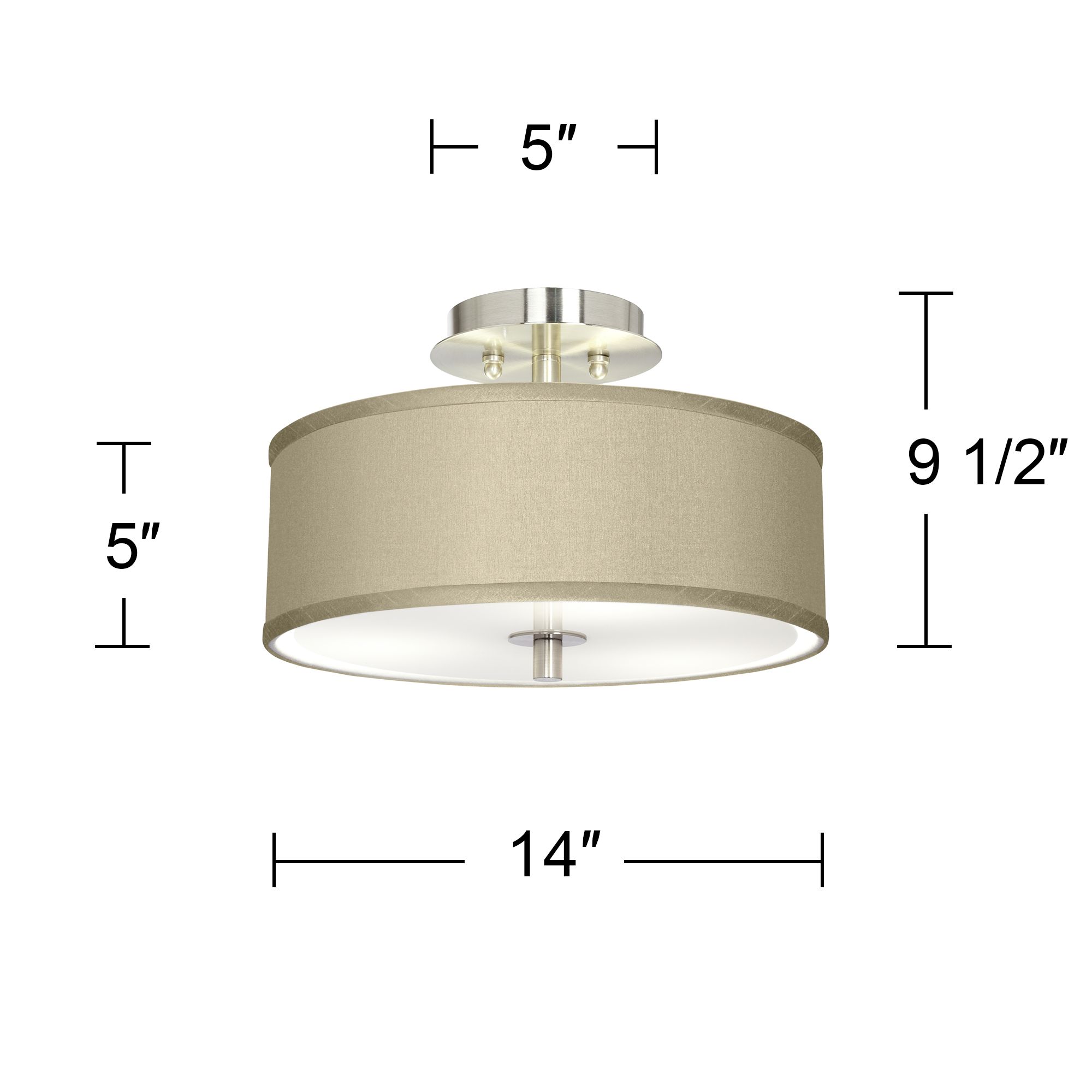 Image 5 Possini Euro Sesame Faux Silk 14" Wide Ceiling Light more views