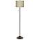 Possini Euro Sesame Faux Silk Shade Bronze Club Floor Lamp