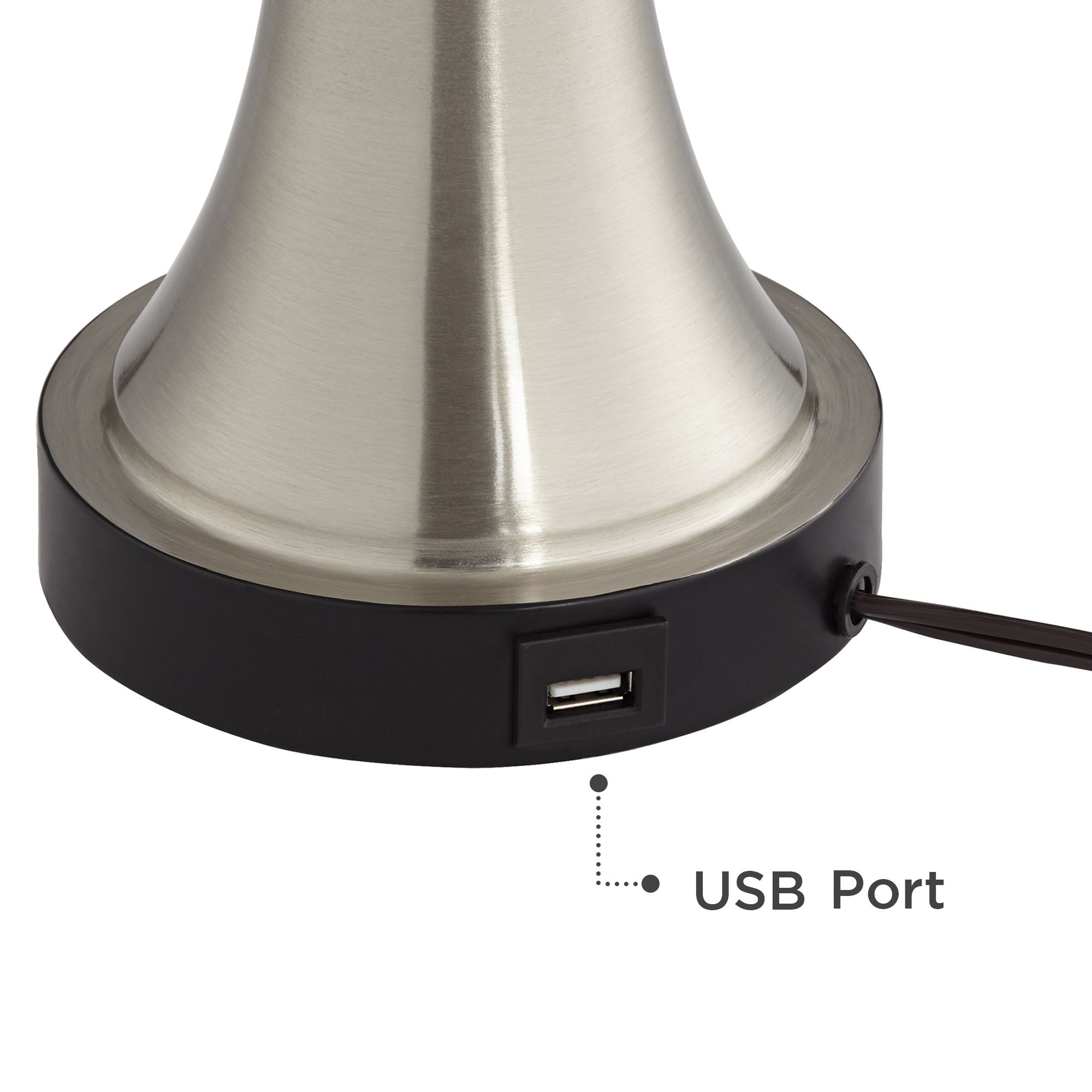 Image 3 Possini Euro Seymore Black Shade USB LED Touch Control Table Lamps Set of 2 more views