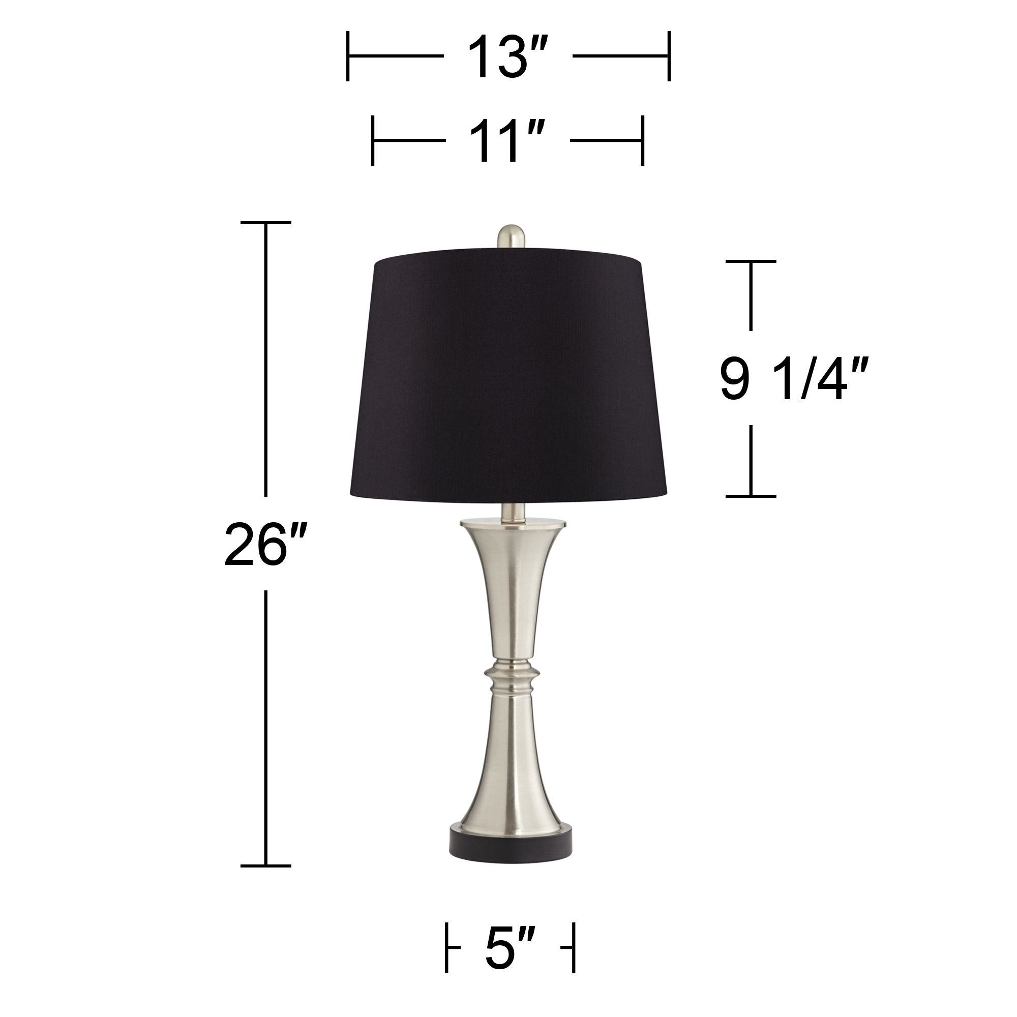 Image 7 Possini Euro Seymore Black Shade USB LED Touch Control Table Lamps Set of 2 more views