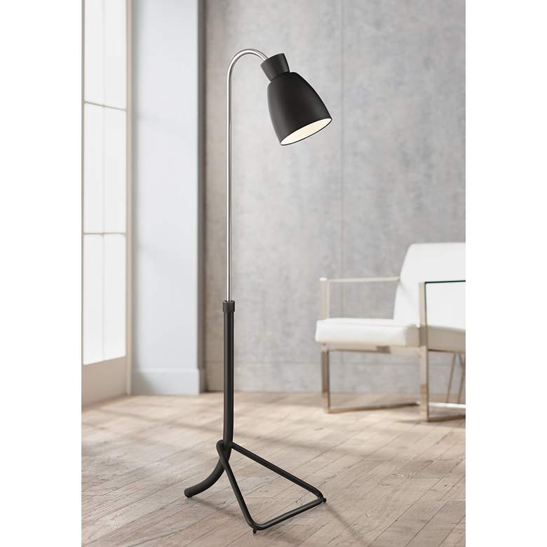Image 1 Possini Euro Seymour Chairside Pharmacy Arc Floor Lamp