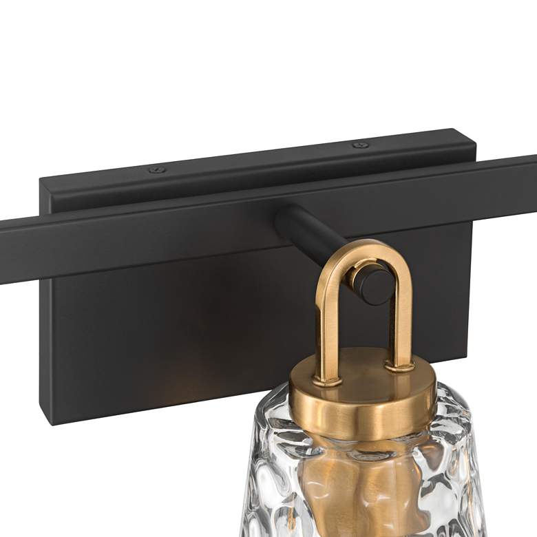 Image 3 Possini Euro Shadia 24 3/4" Wide Black and Brass 3-Light Bath Light more views