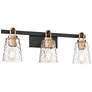 5_Possini Euro Shadia 24 3/4" Wide Black and Brass 3-Light Bath Light more views