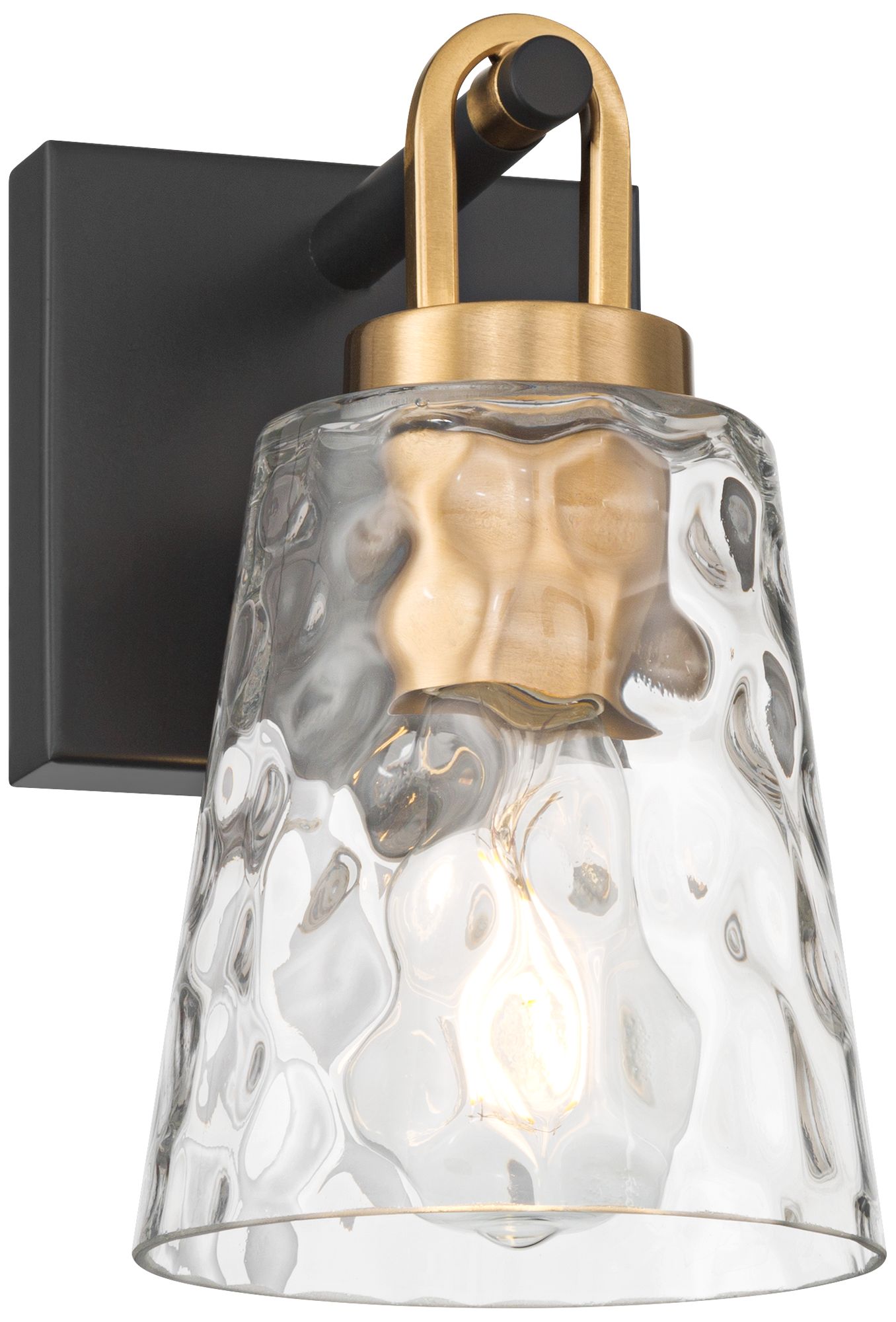 Image 7 Possini Euro Shadia 9" High Black Brass Water Glass Wall Sconce more views