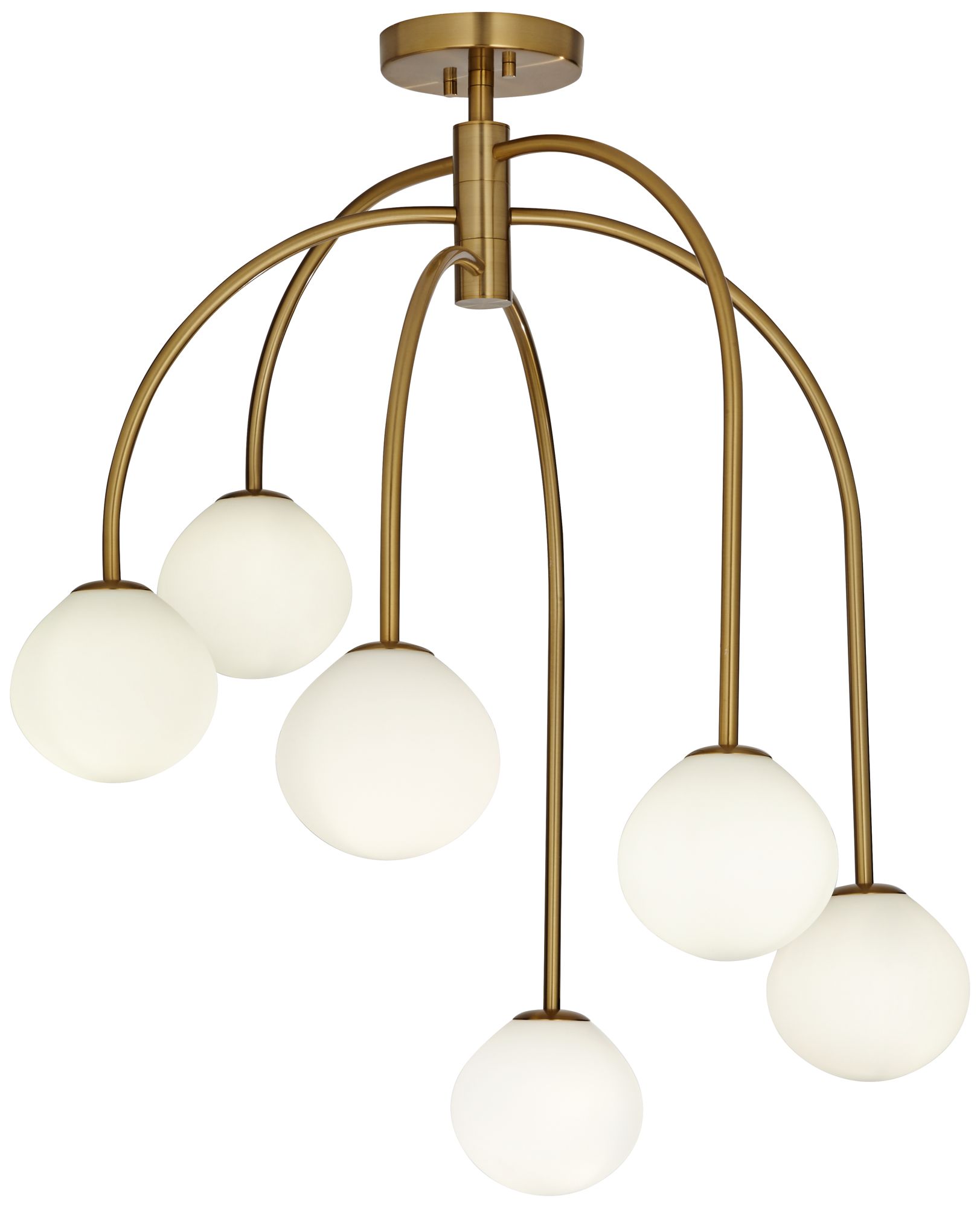 Possini Euro Shamar 27" Wide Warm Brass 6-Light Ceiling Light