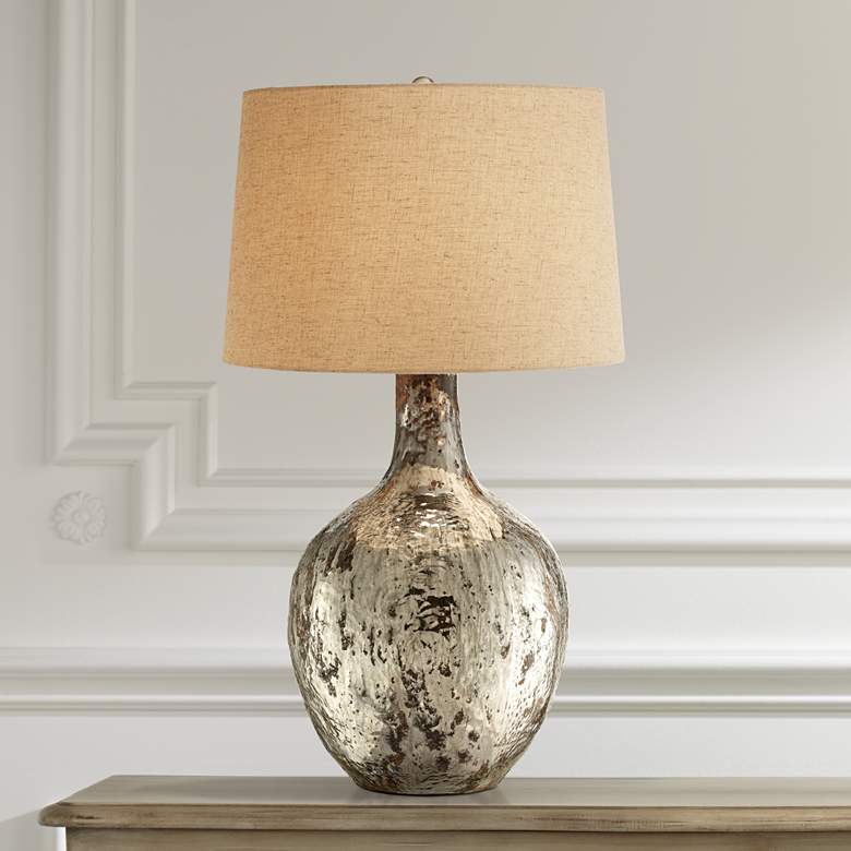 Image 1 Possini Euro Shea 32 inch High Urn Profile Modern Glass Table Lamp