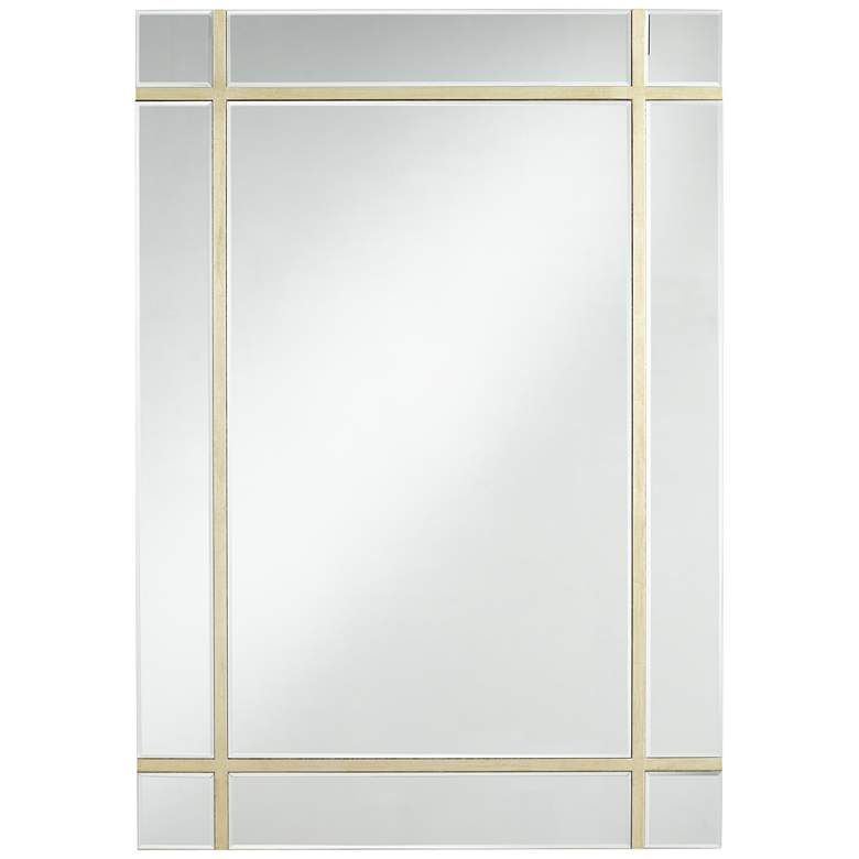 Image 1 Possini Euro Shedd Light Gold 28 inch x 40 inch Wall Mirror