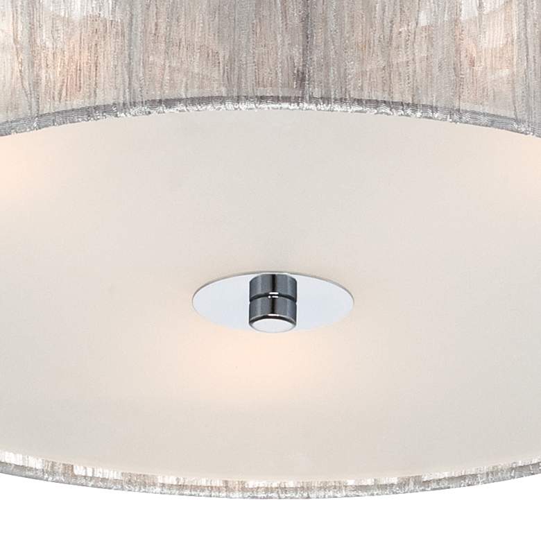 Image 3 Possini Euro Sheer 16" Wide Silver Fabric Ceiling Light more views