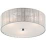 Possini Euro Sheer 16" Wide Silver Fabric Ceiling Light