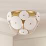 2_Possini Euro Shelly 15 1/2" Wide Gold with White Ceramic Ceiling Light