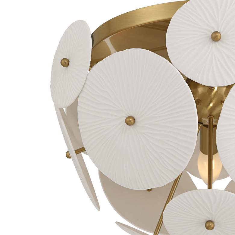 Image 3 Possini Euro Shelly 15 1/2" Wide Gold with White Ceramic Ceiling Light more views