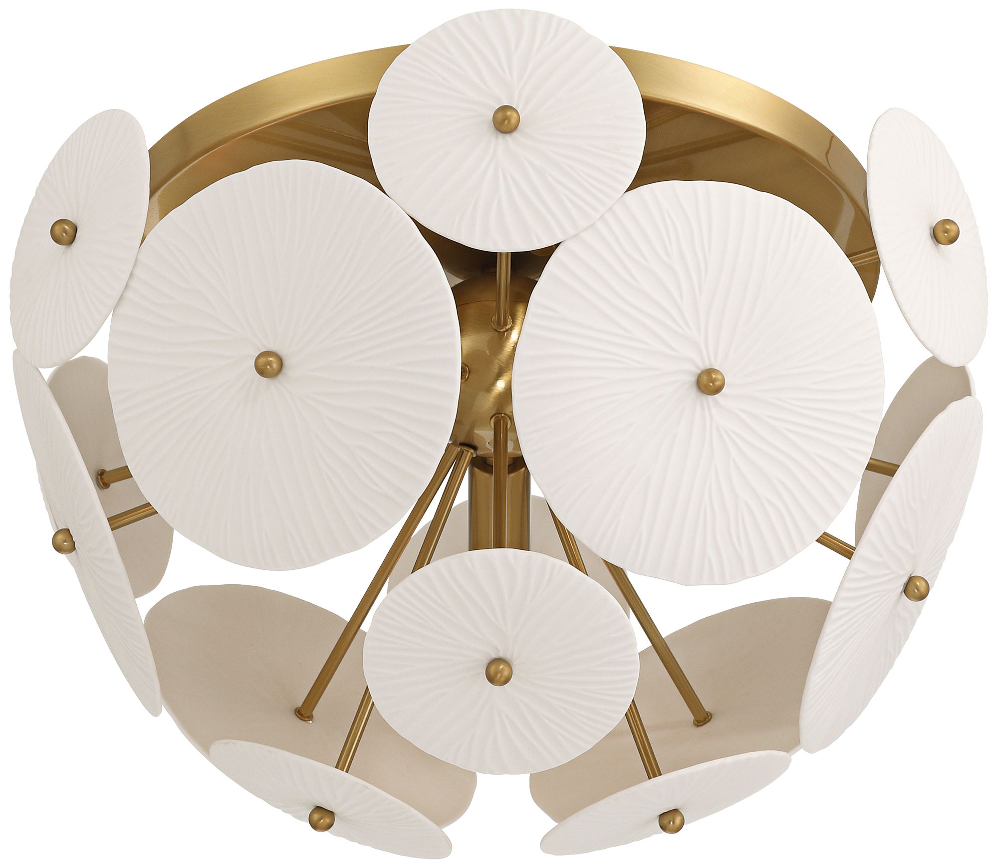 Watch A Video About the Shelly Gold with White Ceramic Ceiling Light