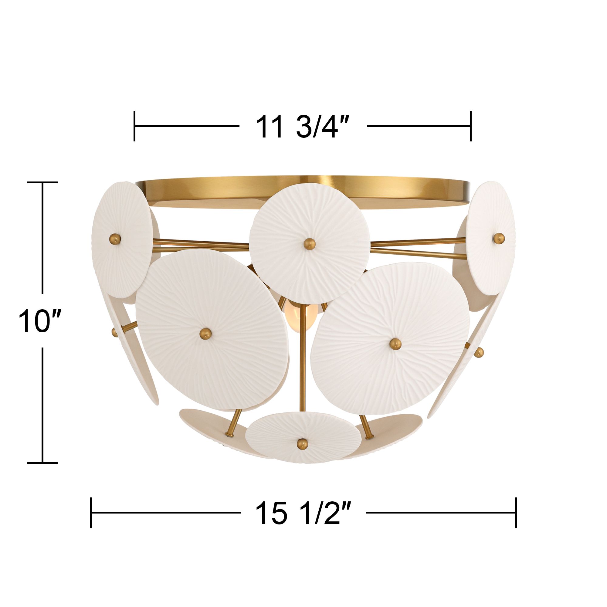 Watch A Video About the Shelly Gold with White Ceramic Ceiling Light