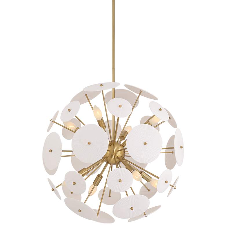 Image 2 Possini Euro Shelly 23 1/2"W Gold and White Ceramic 8-Light Pendant