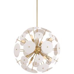 Possini Euro Shelly 23 1/2"W Gold and White Ceramic 8-Light Pendant