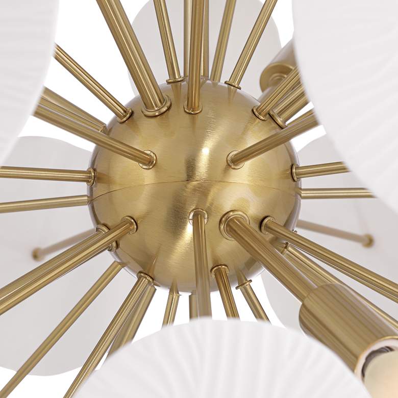 Image 4 Possini Euro Shelly 23 1/2"W Gold and White Ceramic 8-Light Pendant more views