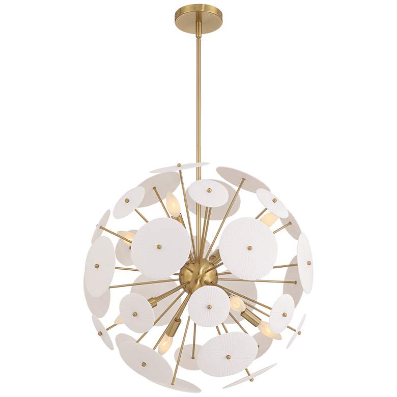 Image 6 Possini Euro Shelly 23 1/2"W Gold and White Ceramic 8-Light Pendant more views