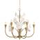 Possini Euro Shelly 28 1/2"W Gold and White Ceramic 6-Light Chandelier