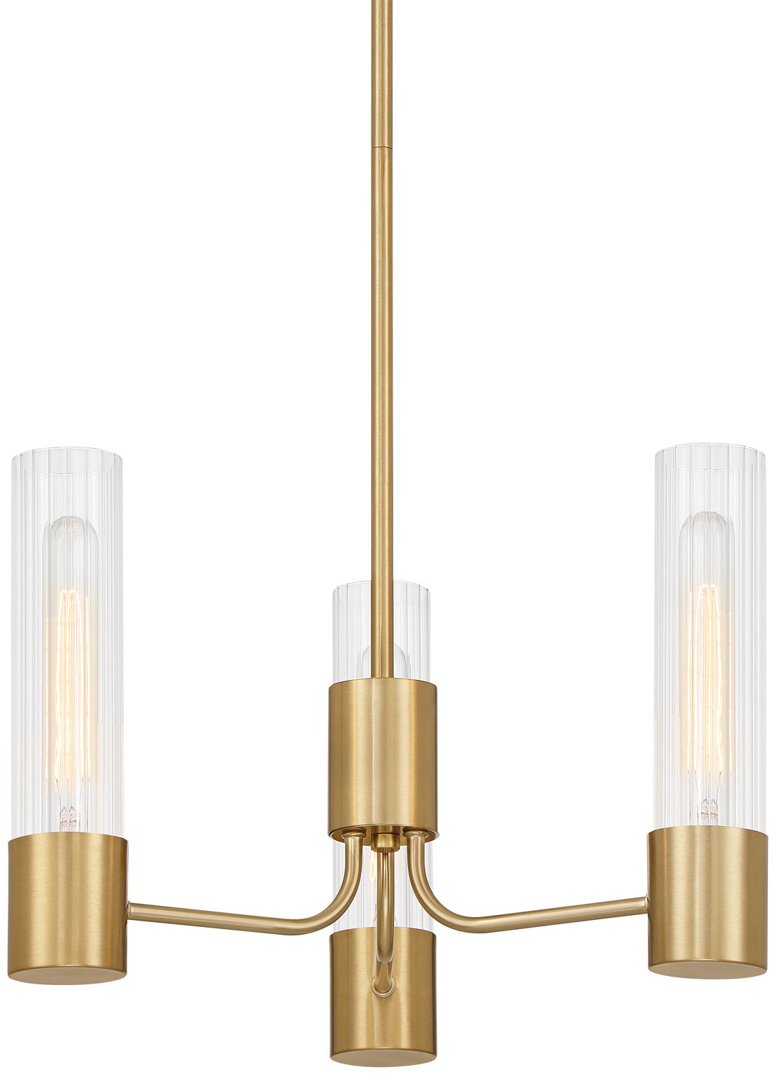 Possini Euro Shelton 15" Wide Warm Brass 3-Light Chandelier
