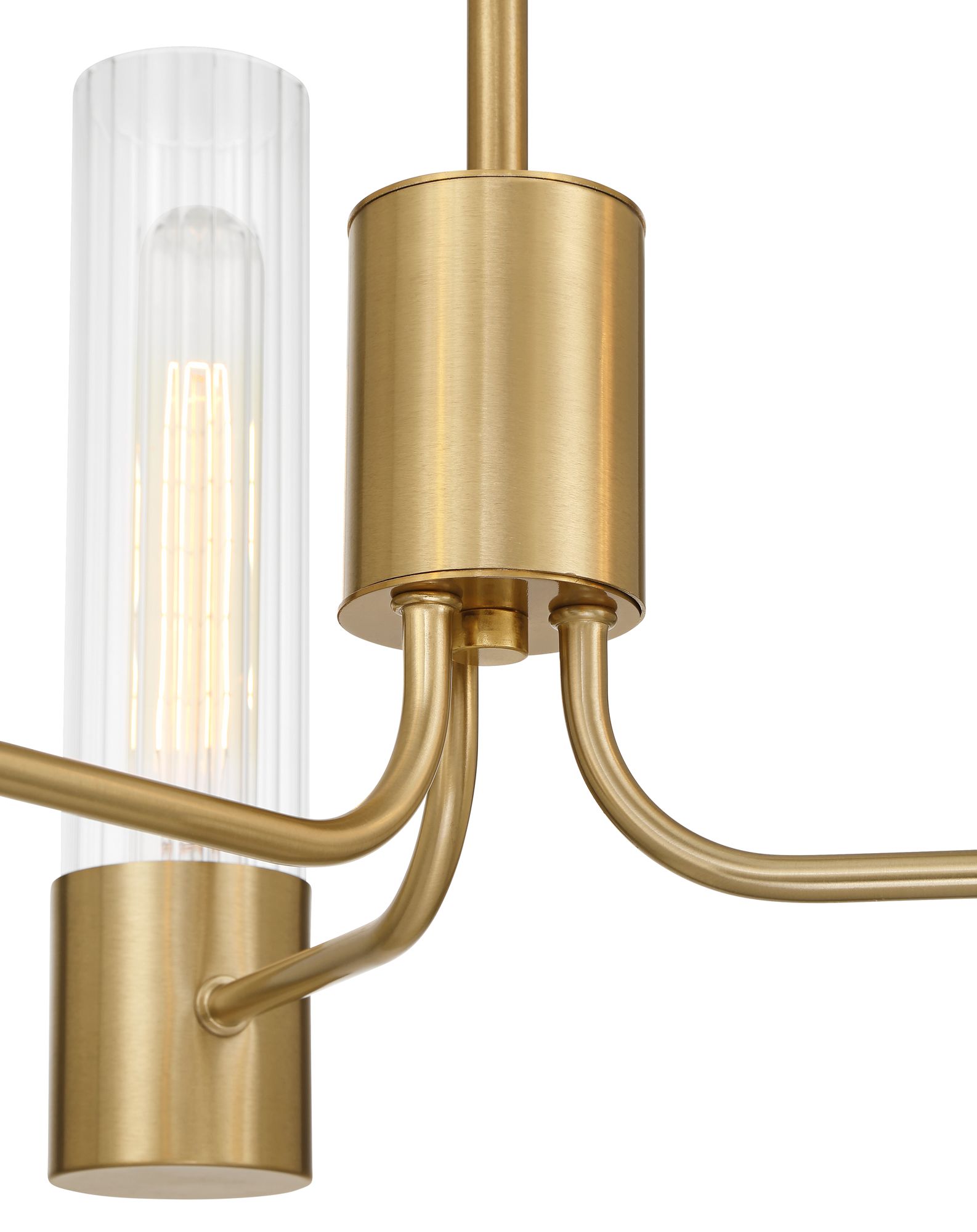 Image 4 Possini Euro Shelton 15" Wide Warm Brass 3-Light Chandelier more views