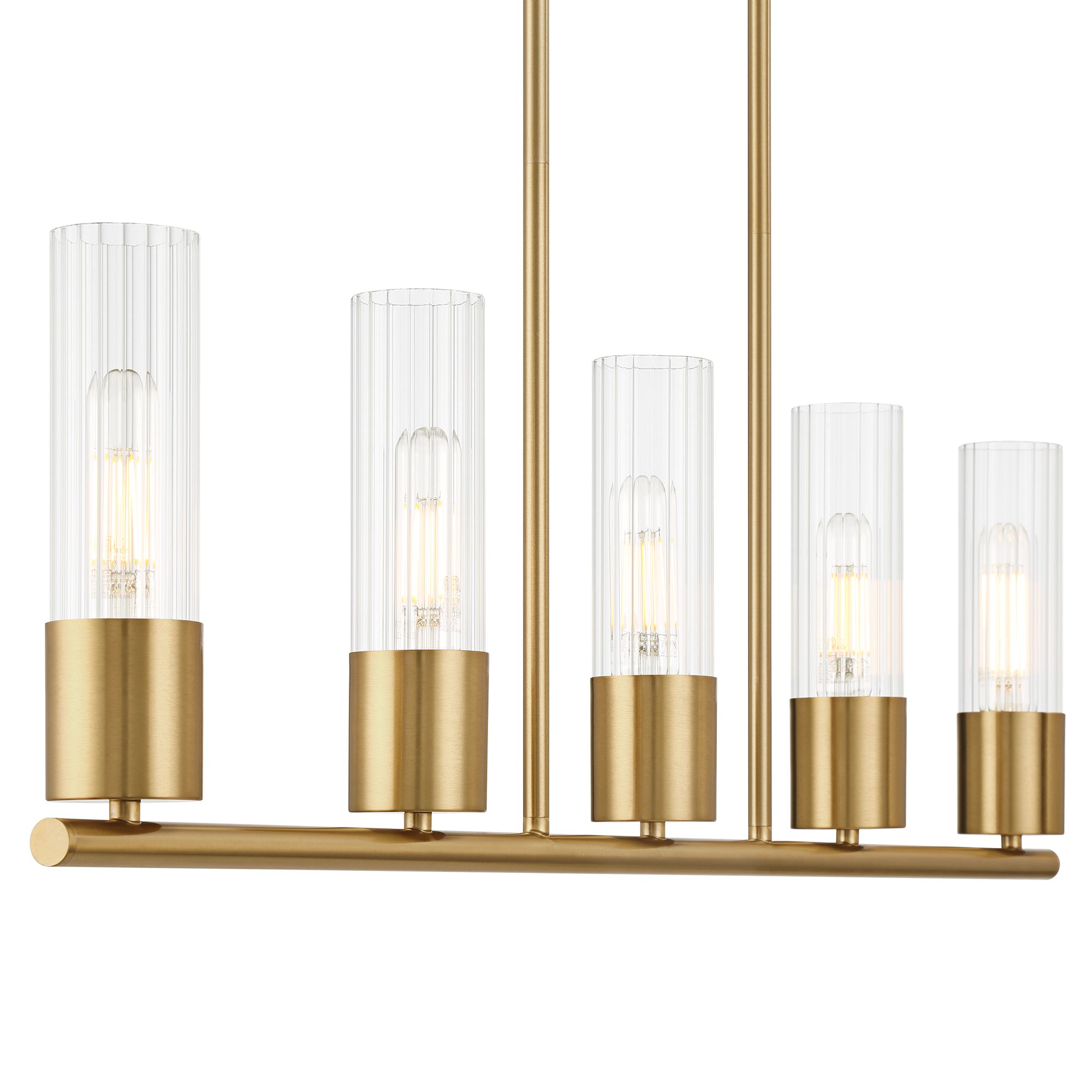 Image 4 Possini Euro Shelton 39 1/2" Wide Warm Brass 5-Light Island Chandelier more views