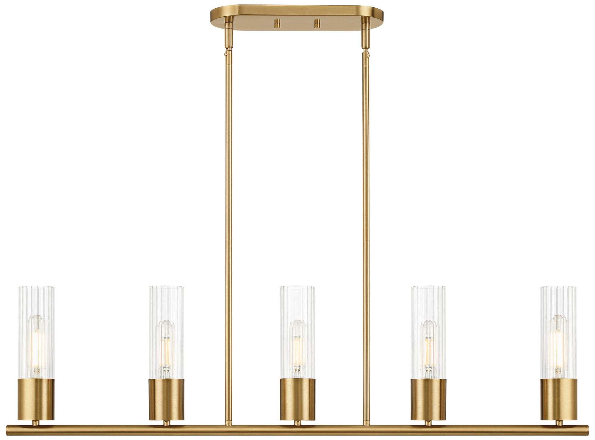 Image 6 Possini Euro Shelton 39 1/2" Wide Warm Brass 5-Light Island Chandelier more views