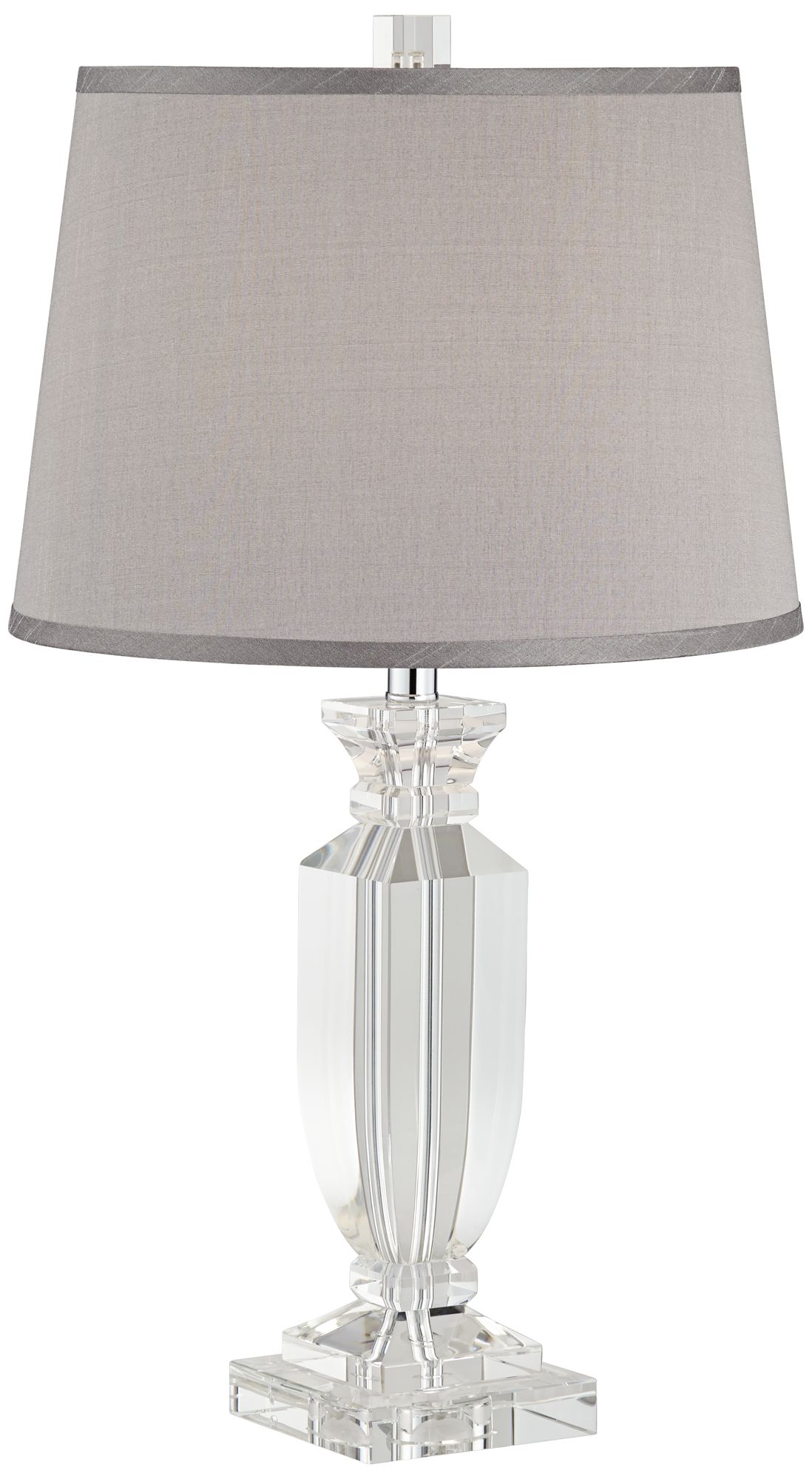 Image 2 Possini Euro Sherry 25" Crystal Table Lamp with Gray Shade
