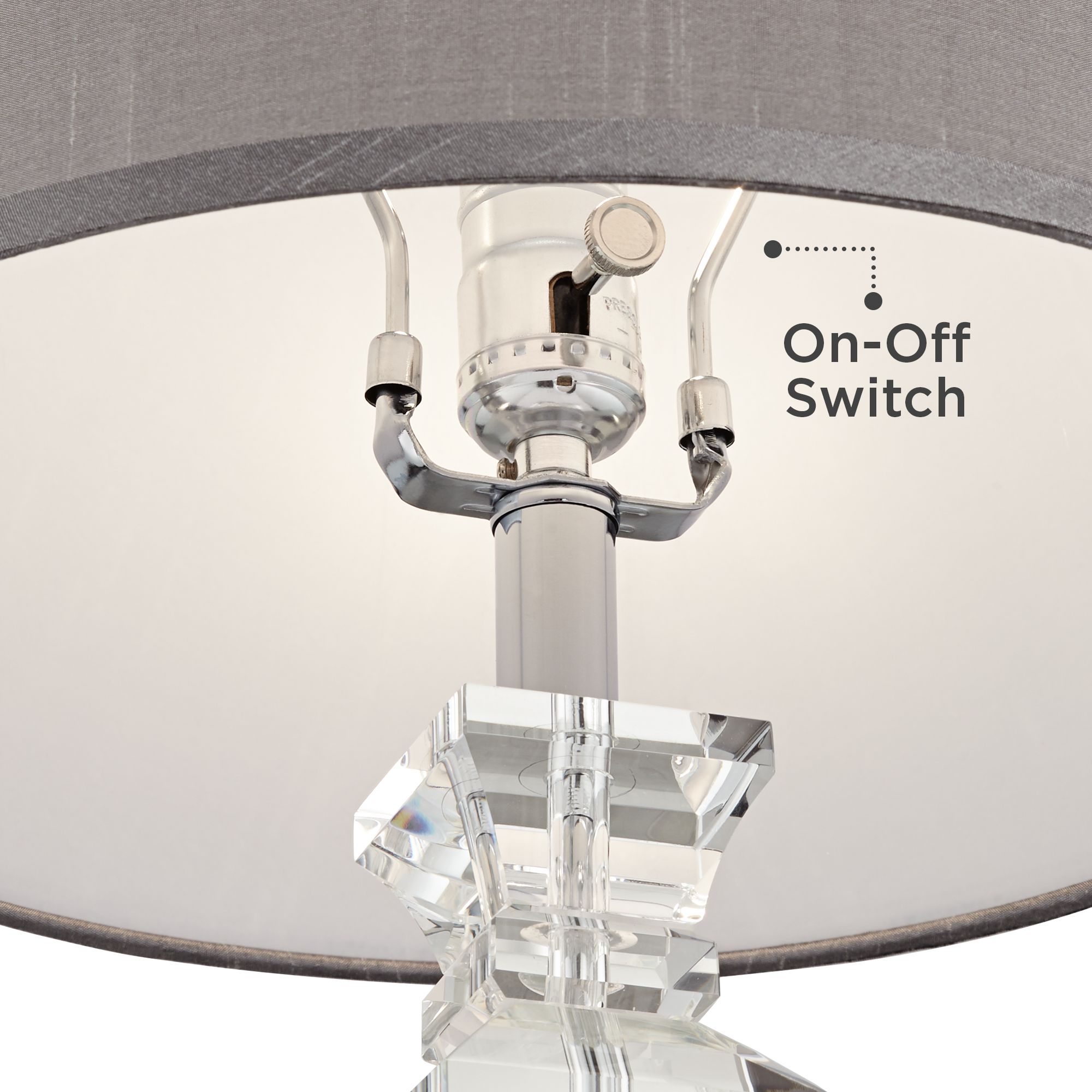Image 5 Possini Euro Sherry 25" Crystal Table Lamp with Gray Shade more views