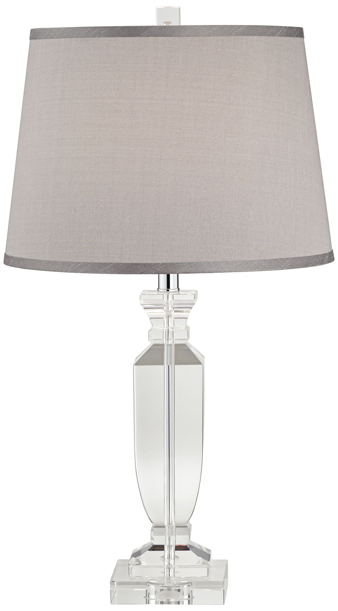Possini Euro Sherry 25" Crystal Table Lamp with Gray Shade