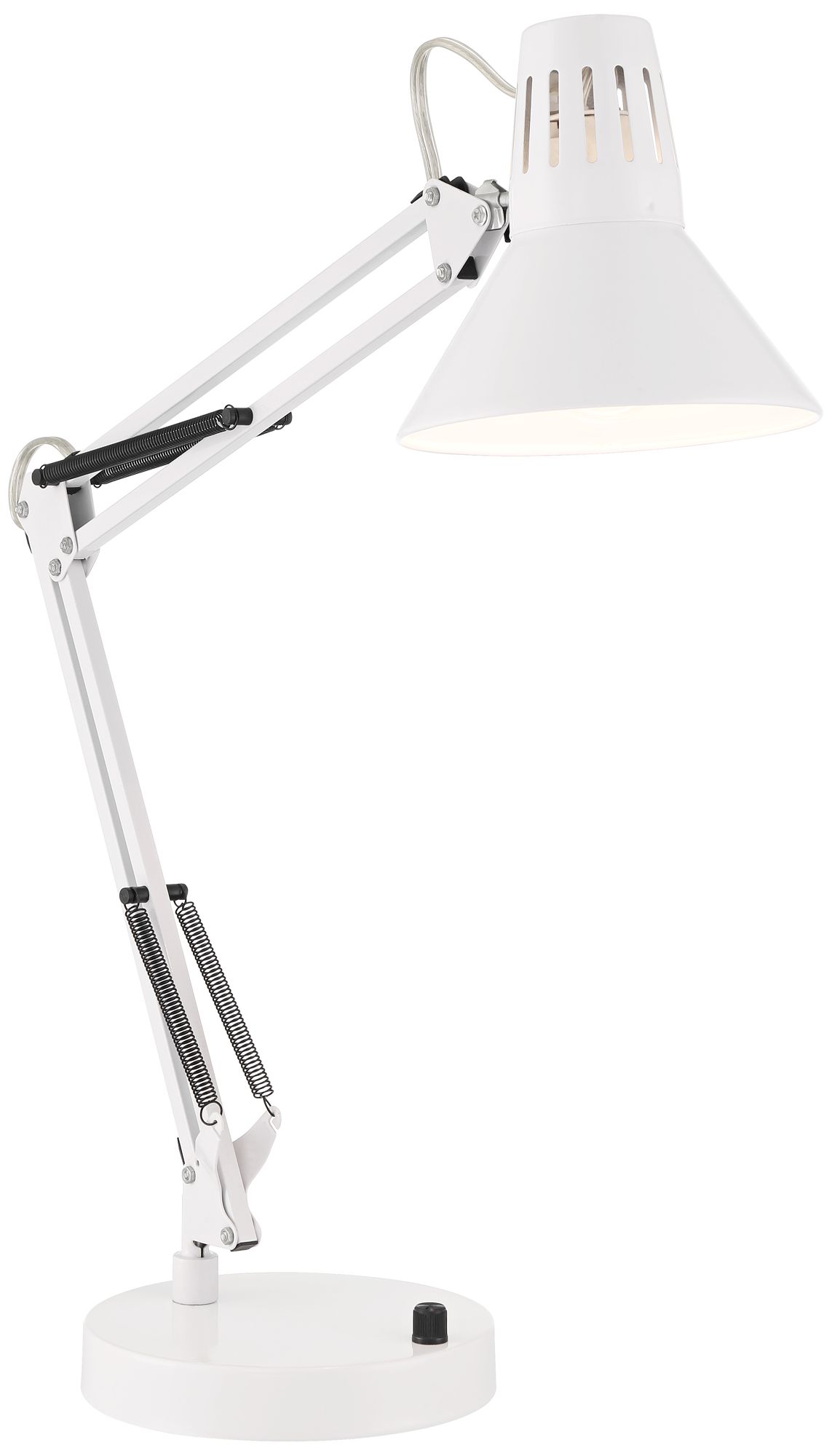 Image 2 Possini Euro Shoup Adjustable Height White Finish Architect USB Desk Lamp