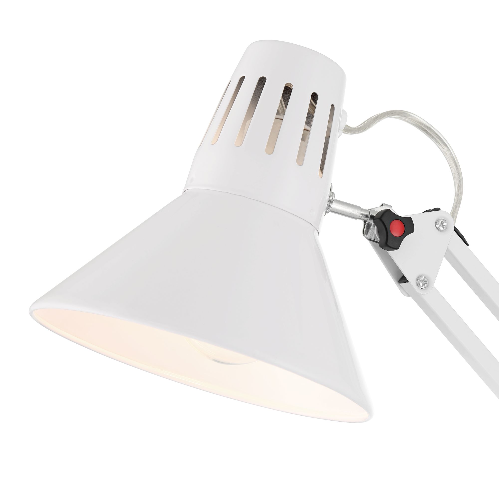 Possini Euro Shoup Adjustable Height White Finish Architect USB Desk Lamp