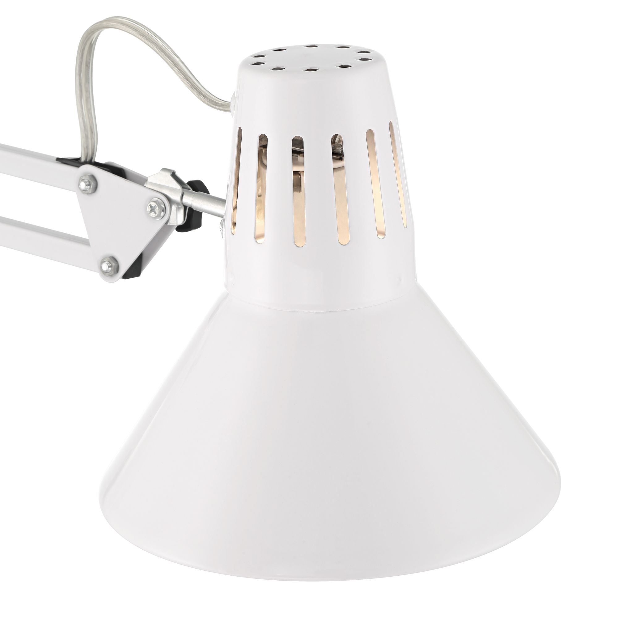Possini Euro Shoup Adjustable Height White Finish Architect USB Desk Lamp