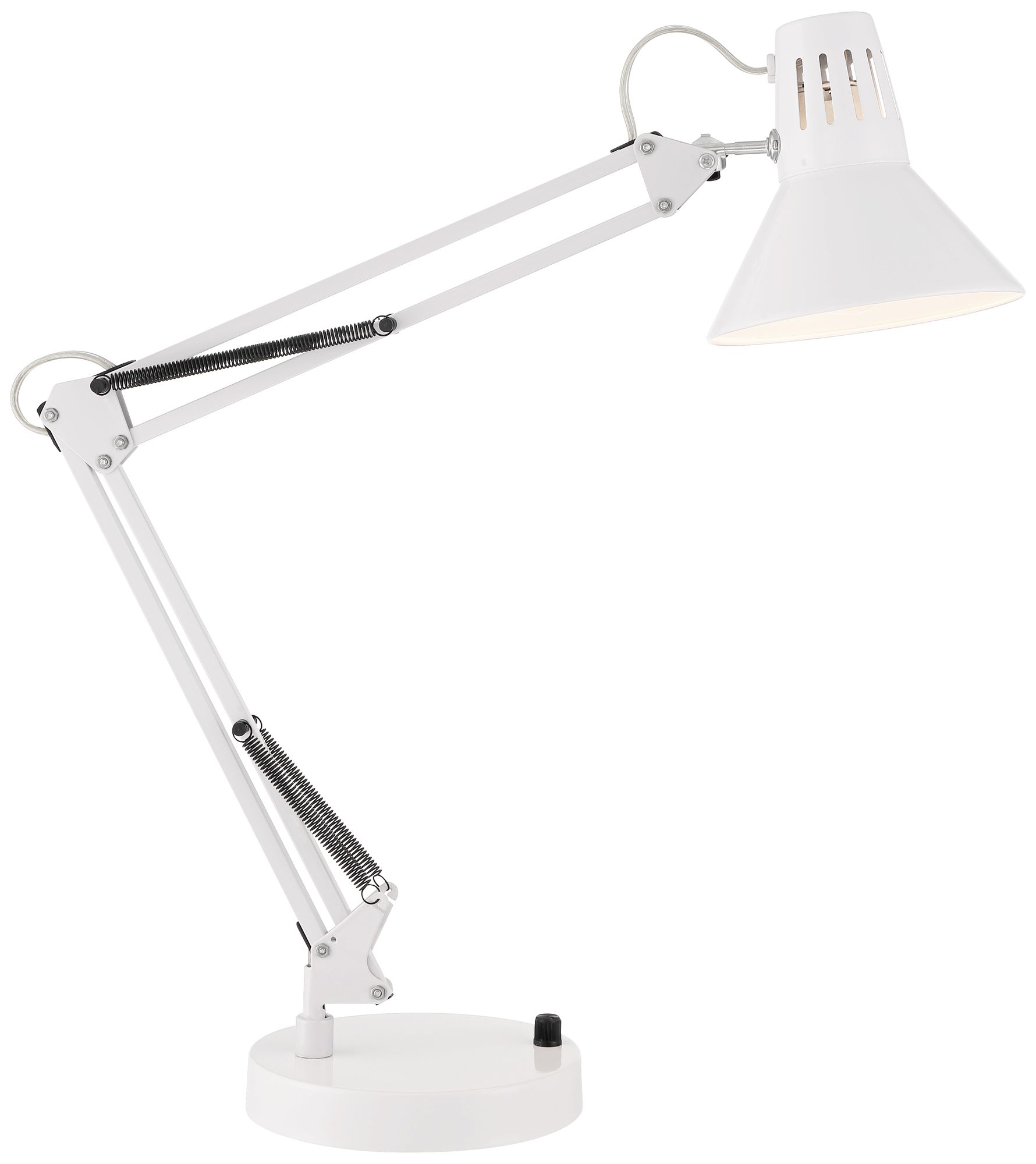 Possini Euro Shoup Adjustable Height White Finish Architect USB Desk Lamp