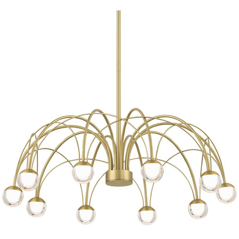 Image 3 Possini Euro Showers 26"W Brushed Gold 10-Light LED Umbrella Pendant