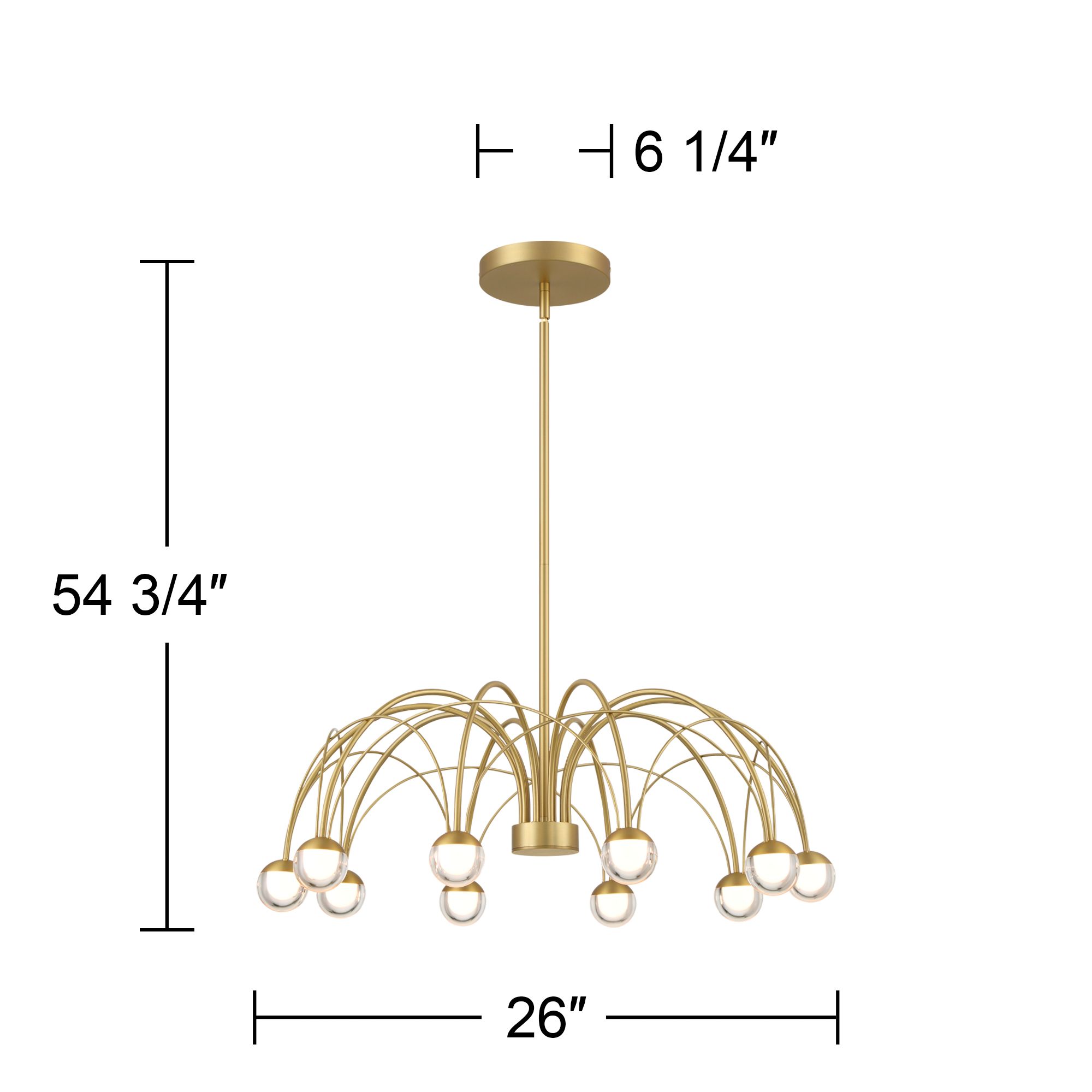 Watch A Video About the Showers 26 Wide Brushed Gold 10 Light LED Umbrella Pendant