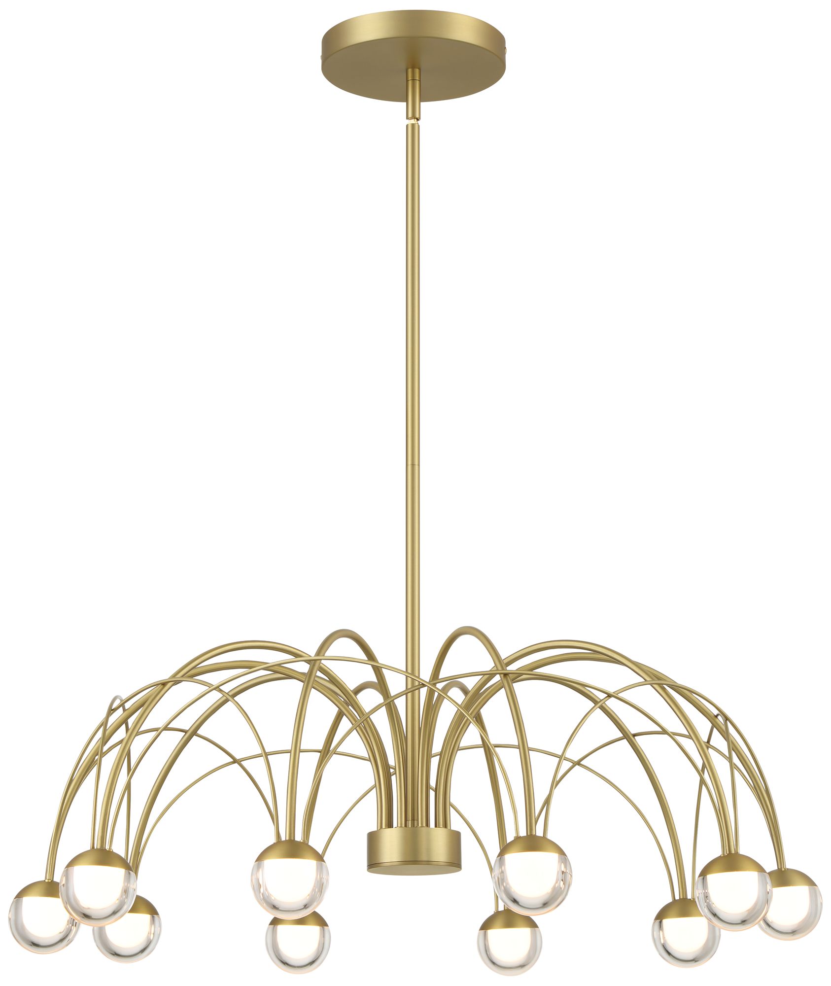 Watch A Video About the Showers 26 Wide Brushed Gold 10 Light LED Umbrella Pendant
